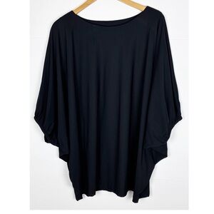 bryn Walker Elegant Black Drape Blouse